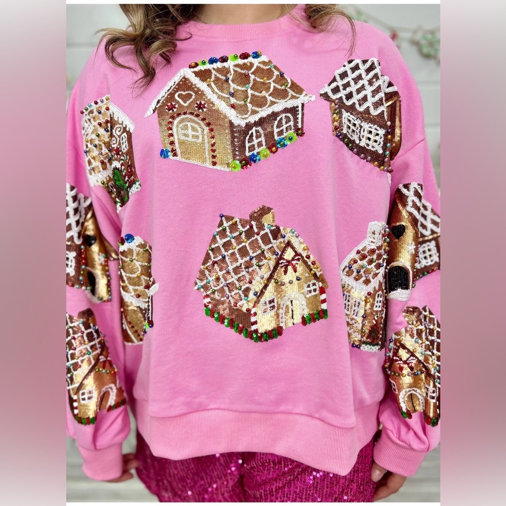 Boutique Gingerbread House Holiday Sweatshirt